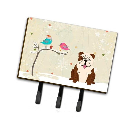 Carolines Treasures Christmas Presents Between Friends English Bulldog Brindle White Leash or Key Holder BB2593TH68